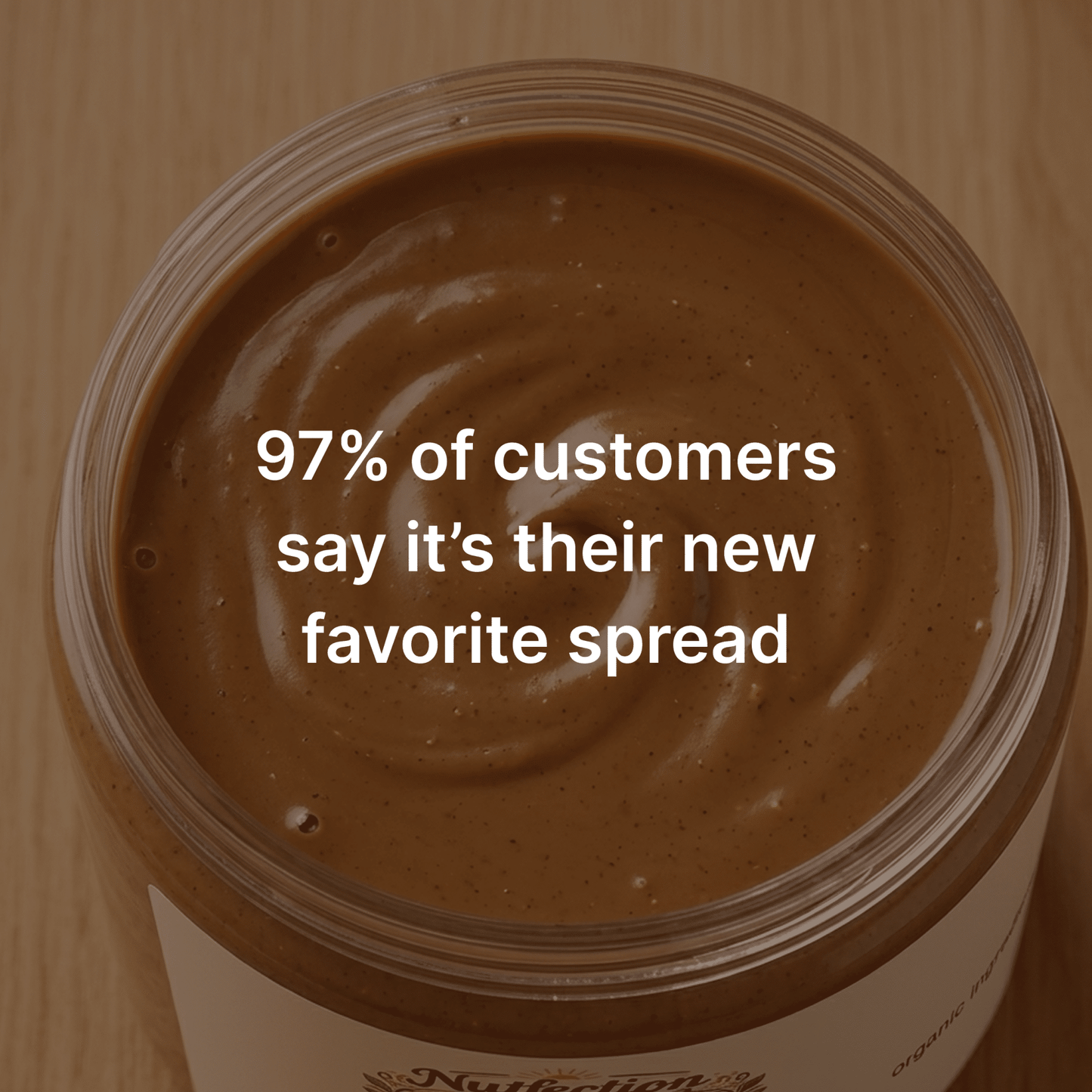 Infographic showing health benefits of nut butter spread including antioxidants, energy support, and heart health.