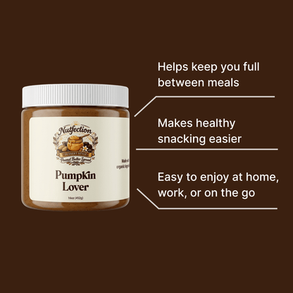 Banner promoting Pumpkin Lover as an energy-boosting healthy snack.